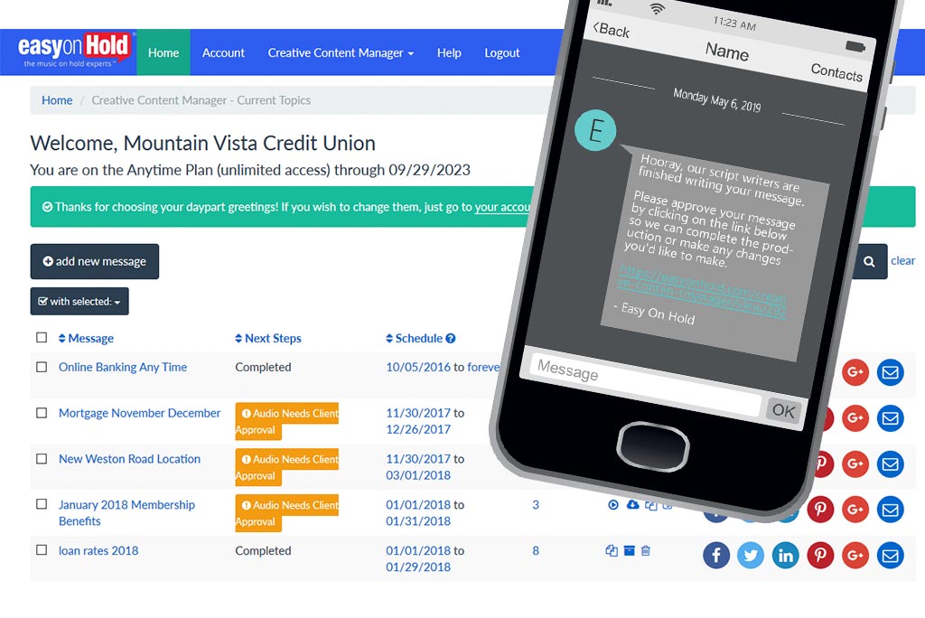online content manager screenshot